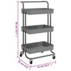 vidaXL 3-Tier Kitchen Trolley Grey 42x35x85 cm Iron and ABS