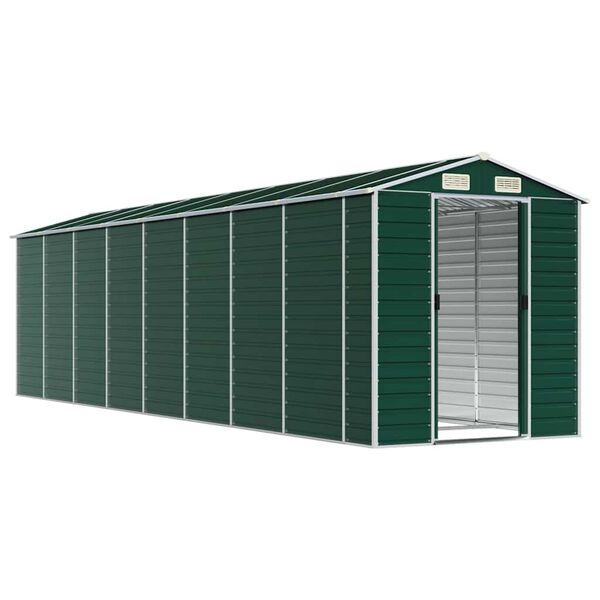 vidaXL Garden Shed Green 191x725x198 cm Galvanised Steel