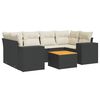 vidaXL 7 Piece Garden Sofa Set with Cushions Black Poly Rattan