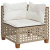 vidaXL Garden Sofa Corner with Cushions Beige Poly Rattan
