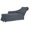 vidaXL Chaise Lounge with Bolster and Right Armrest Dark Grey Velvet