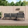 vidaXL 4 Piece Garden Lounge Set with Cushions Anthracite Poly Rattan