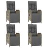 vidaXL 5 Piece Garden Dining Set with Cushions Grey Poly Rattan