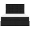 vidaXL Ottoman Bed with Mattress & LEDs Black Double Fabric