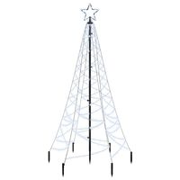 vidaXL Christmas Tree with Spike Cold White 200 LEDs 180 cm
