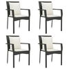 vidaXL Garden Chairs with Cushions 4 pcs Poly Rattan Black