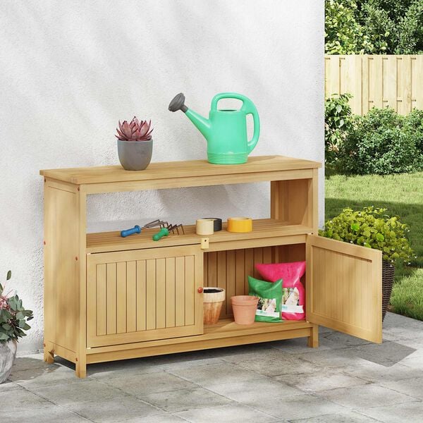 vidaXL Garden Console Table 110x35x75 cm Solid Wood Acacia