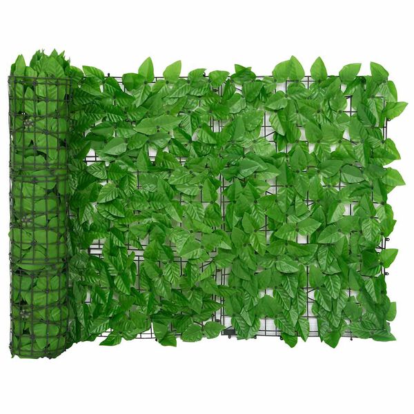 vidaXL Balcony Screen with Green Leaves 400x75cm