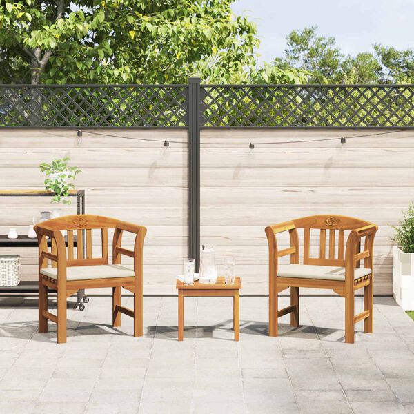 vidaXL Garden Rose Lounge Set 3 pcs Natural Solid Acacia Wood
