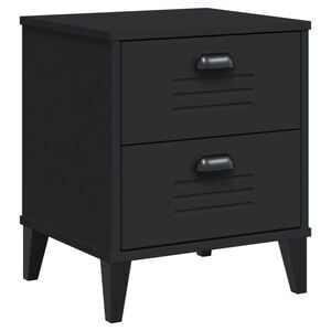 vidaXL Bedside Cabinet "VIKEN" Black Engineered Wood