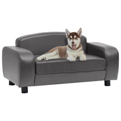 vidaXL Dog Sofa Grey 80x50x40 cm Faux Leather