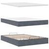 vidaXL Ottoman Bed with Mattresses Dark Grey Queen Velvet