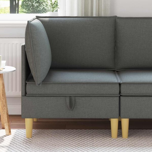 vidaXL Storage Ottoman Dark Grey