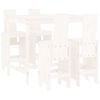 vidaXL 5 Piece Garden Bar Set White Solid Wood Pine