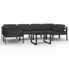 vidaXL 7 Piece Garden Lounge Set with Cushions Aluminium Anthracite