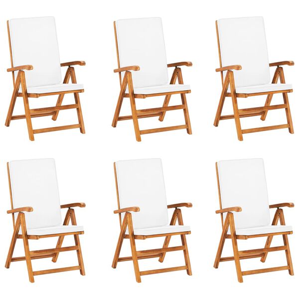 vidaXL 7 Piece Garden Dining Set with Cushions Solid Teak Wood