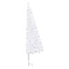 vidaXL Corner Artificial Pre-lit Christmas Tree White 240 cm PVC