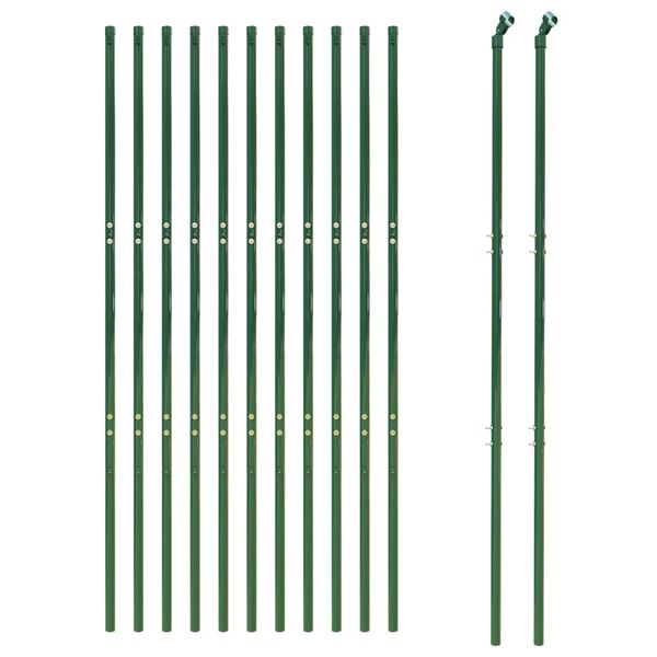vidaXL Chain Link Fence Green 1.4x25 m