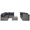 vidaXL 9 Piece Garden Lounge Set with Cushions Poly Rattan Grey