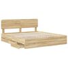 vidaXL Bed Frame with Drawer Sonoma Oak 180 x 200 cm Engineered Wood