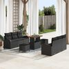 vidaXL Garden Sofa Set with Cushion 9 pcs Black Poly rattan