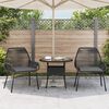 vidaXL Garden Chairs 2 pcs with Cushions Black Poly Rattan