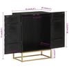 vidaXL Sideboard Black 55x34x75 cm Solid Wood Mango and Iron