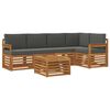 vidaXL Sectional Sofa Set with Cushion 6 pcs Natural and Anthracite