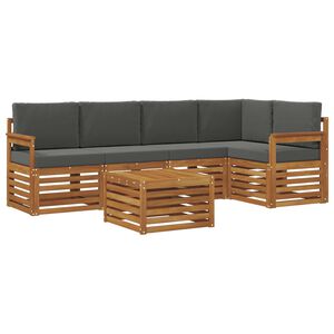 vidaXL Sectional Sofa Set with Cushion 6 pcs Natural and Anthracite