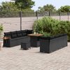 vidaXL Garden Sofa Set with Cushion 12 pcs Black Poly Rattan