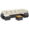 vidaXL 8 Piece Garden Sofa Set with Cushions Black Poly Rattan