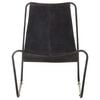 vidaXL Relaxing Chair Black Real Leather