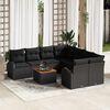 vidaXL Garden Sofa Set 9 pcs Black