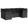 vidaXL 6 Piece Garden Sofa Set with Cushions Black Poly Rattan