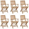 vidaXL Folding Garden Chairs 6 pcs with Cushions Solid Wood Acacia