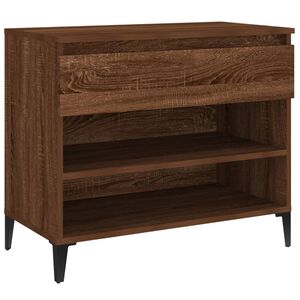 vidaXL Shoe Cabinet | Brown Oak | Engineered Wood, Metal | 70x36x60 cm