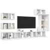 vidaXL 8 Piece TV Cabinet Set High Gloss White Engineered Wood