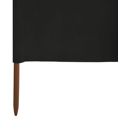 vidaXL 3-panel Wind Screen Fabric 400x120 cm Black