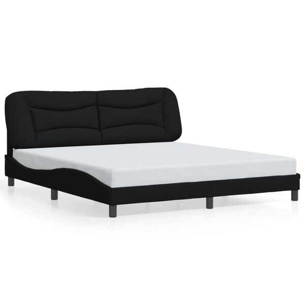 vidaXL Bed Frame without Mattress "Hvar" Black 180x200 cm King Fabric