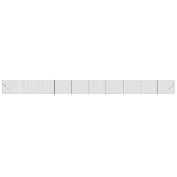 vidaXL Wire Mesh Fence with Spike Anchors Anthracite 1.6x25 m