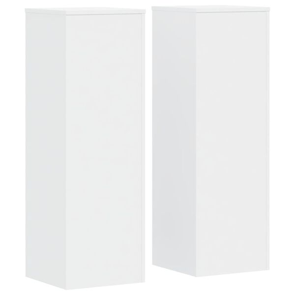 vidaXL Plant Stands 2 pcs White 33x33x100 cm Engineered Wood
