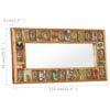 vidaXL Mirror with Buddha Cladding 110x50 cm Solid Reclaimed Wood