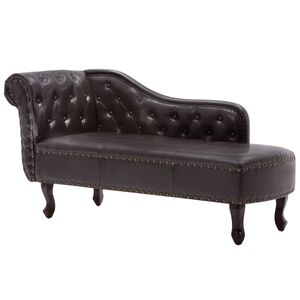 vidaXL Chaise Longue Dark Brown Faux Leather