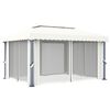 vidaXL Gazebo with Curtain 4x3 m Cream White Aluminium