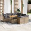 vidaXL 9 Piece Garden Sofa Set with Cushions Beige Poly Rattan