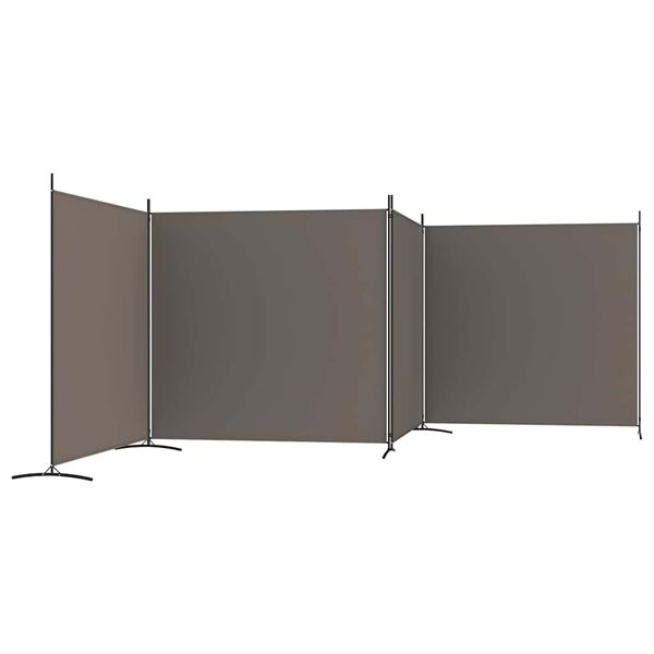 vidaXL 4-Panel Room Divider Anthracite 698x180 cm Fabric