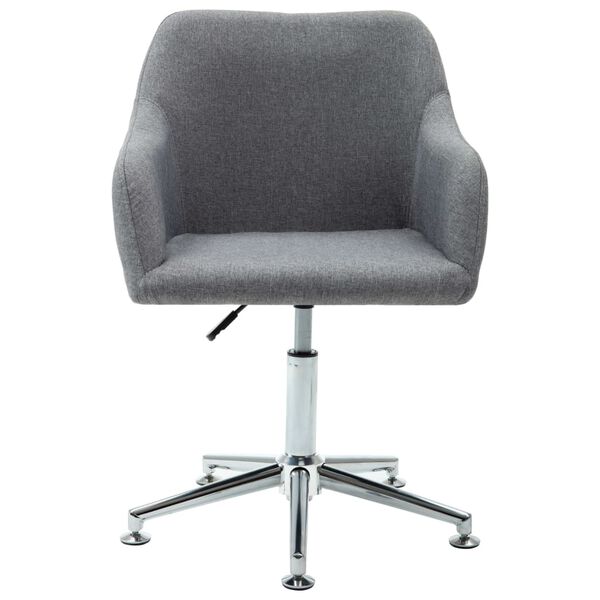 vidaXL Swivel Dining Chair Light Grey Fabric