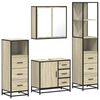 vidaXL 4 Piece Bathroom Furniture Set Sonoma Oak Engineered Wood