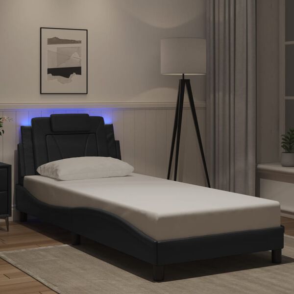 vidaXL Bed Frame "Viana" with LED without Mattress Black 90x190 cm