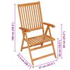 vidaXL Garden Chairs 4 pcs with Grey Cushions Solid Teak Wood